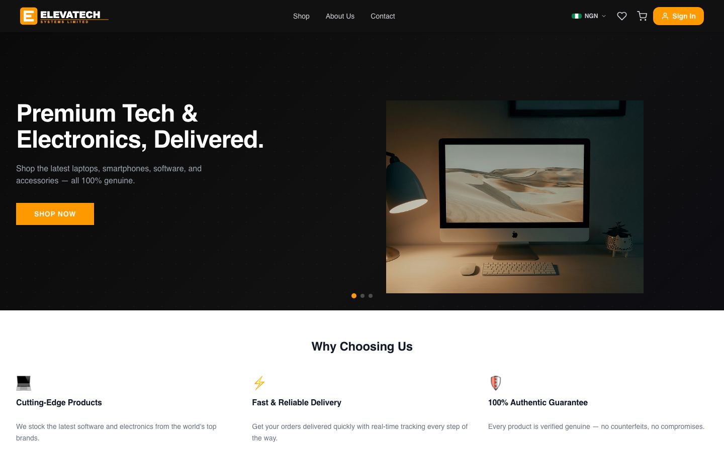 Elevatech Systems hero preview