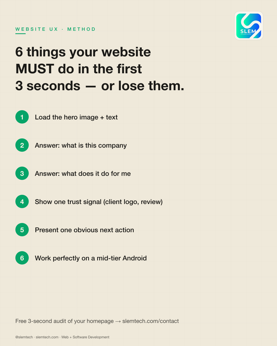 6 things your website must do in the first 3 seconds — SLEM Technologies