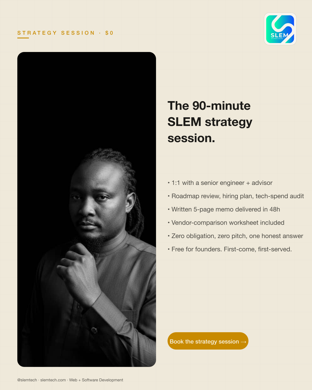 SLEM's 90-minute technical strategy session — SLEM Technologies