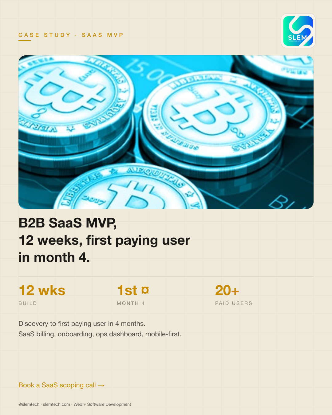 Case study — B2B SaaS MVP in 12 weeks — SLEM Technologies
