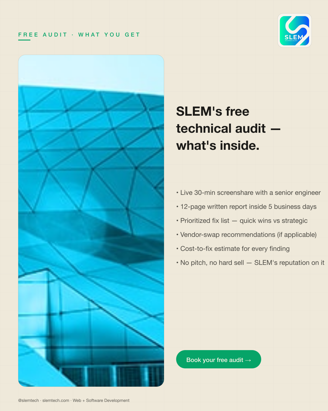SLEM free technical audit — what you actually get — SLEM Technologies