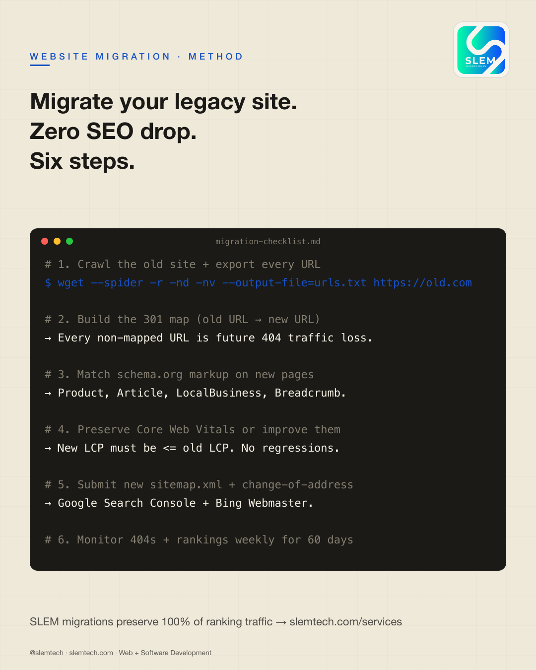 How to migrate a legacy website without losing SEO — SLEM Technologies