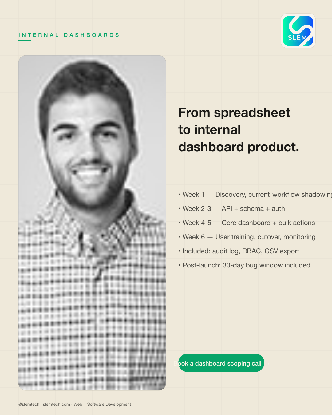 From spreadsheet to internal dashboard — how we build — SLEM Technologies