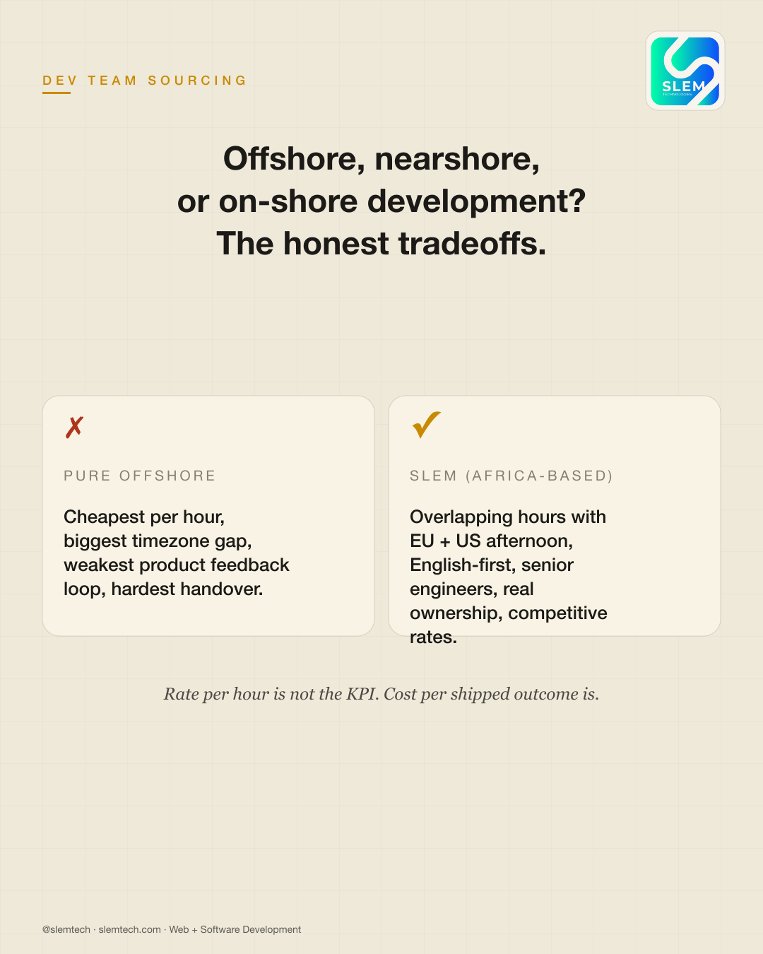 Offshore vs nearshore vs on-shore — SLEM Technologies